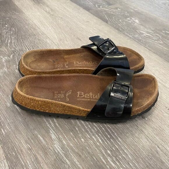 Birkenstock Betula Black Buckle Strap Sandals Women sz 4-4.5‎ - Picture 3 of 7
